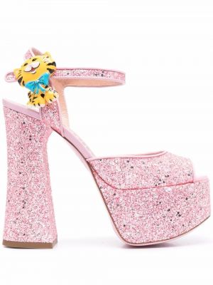 Plattform sandaler med reim Moschino rosa