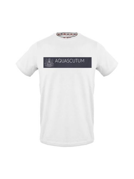 T-shirt aus baumwoll mit kurzen ärmeln Aquascutum weiß