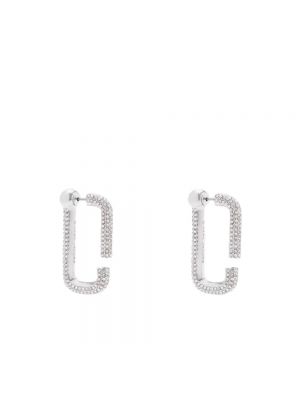 Boucles d'oreilles à boucle en cristal Marc Jacobs argenté