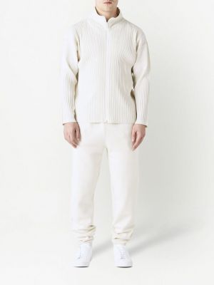Spodnie sportowe polarowe bawełniane Les Tien białe