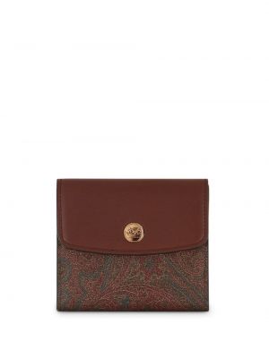 Žakárová kožená peňaženka s paisley vzorom Etro