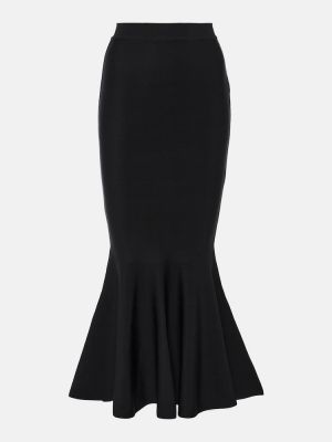 Černé dlouhá sukně s vysokým pasem Balmain