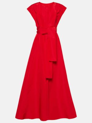 Vestido largo de seda Carolina Herrera rojo