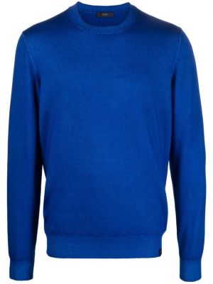 Woll sweatshirt mit rundem ausschnitt Fay blau