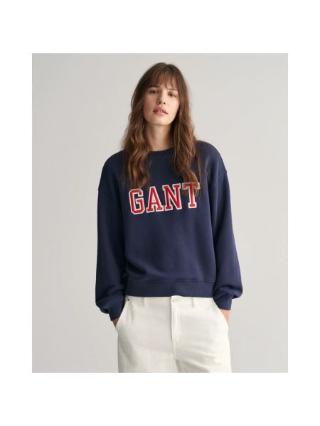 Sweatshirt mit rundem ausschnitt Gant blau