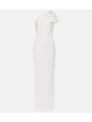 Satynowa sukienka długa Roland Mouret biała