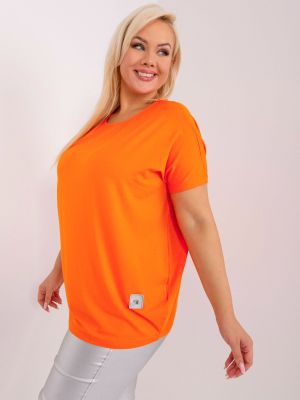 Blúzka s krátkymi rukávmi Fashionhunters oranžová