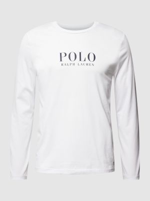 Koszulka z nadrukiem z długim rękawem Polo Ralph Lauren Underwear biała