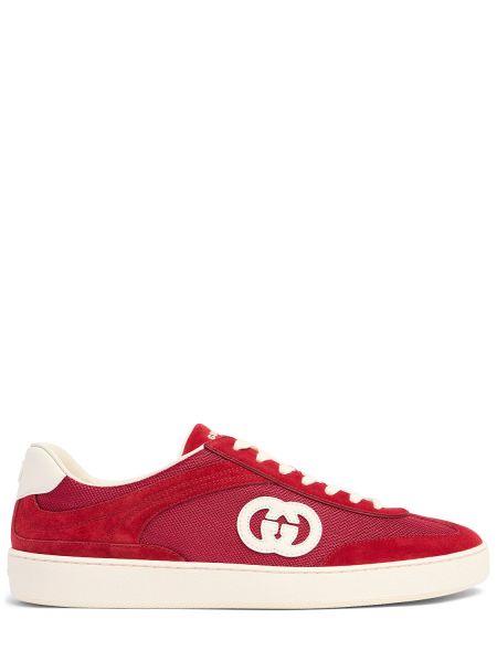 Ruskind sneakers Gucci rød