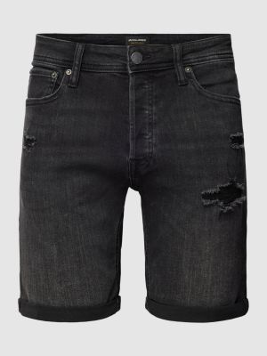 Szorty jeansowe z kieszeniami Jack & Jones czarne