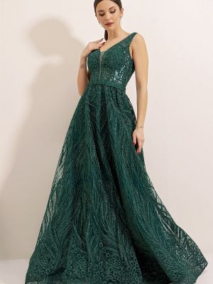 Tylové večerní šaty By Saygı zelené