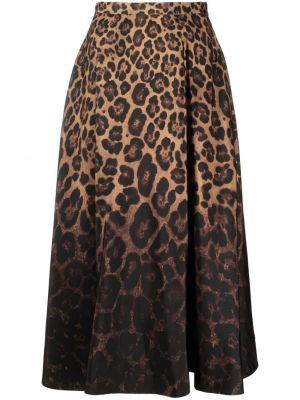 Leopardí midi sukně s potiskem s přechodem barev Valentino Garavani