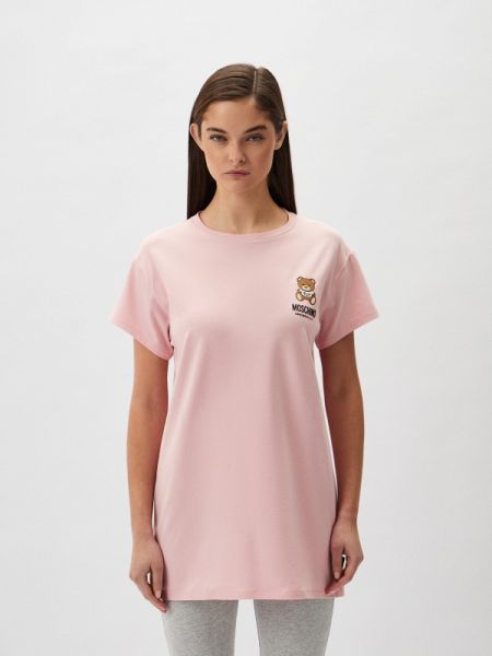 Розовая футболка Moschino Underwear