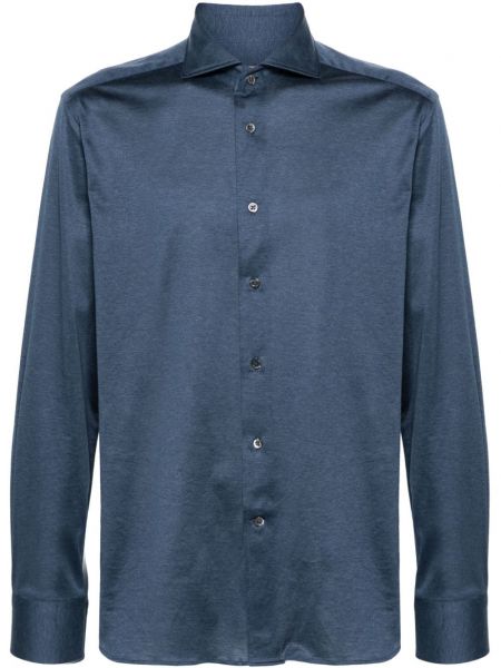 Bavlnená košeľa Corneliani modrá