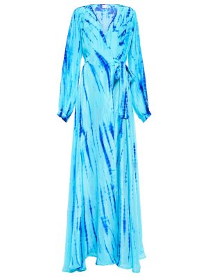 Hodvábne dlouhé šaty Anna Kosturova modrá