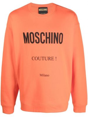 Trykt bomull sweatshirt Moschino oransje