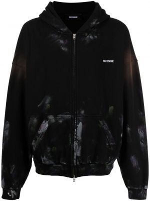 Jacke aus baumwoll mit kapuze mit print We11done schwarz