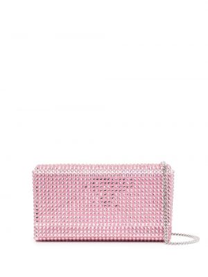 Чанта тип „портмоне“ с кристали Amina Muaddi розово