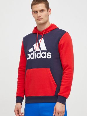 Hoodie s kapuljačom s printom Adidas crvena