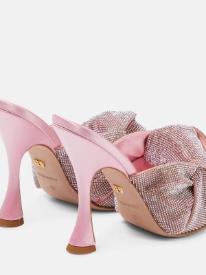 Сатенени сандали с кристали Giambattista Valli розово