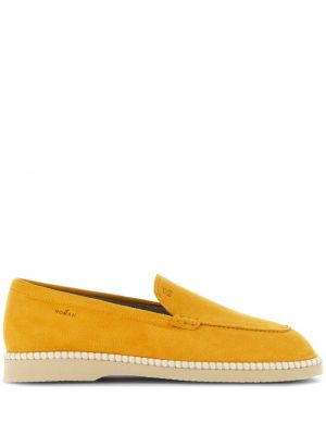 Pantofi loafer din piele de căprioară Hogan galben