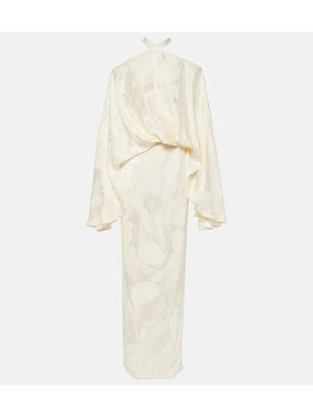 Sukienka długa żakardowa Taller Marmo biała