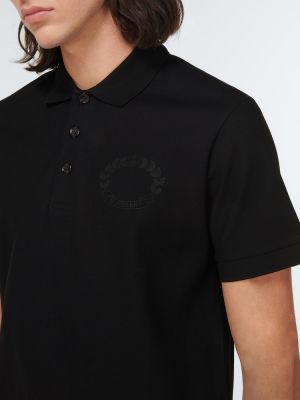 Bombažna polo majica Burberry črna