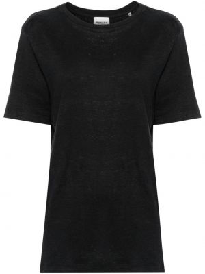 Ľanové tričko Marant Etoile čierna