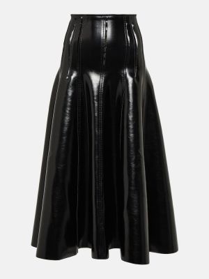 Lakované kožená sukně Norma Kamali černé