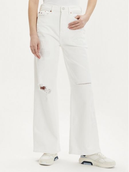 Voľné džínsy Tommy Jeans biela