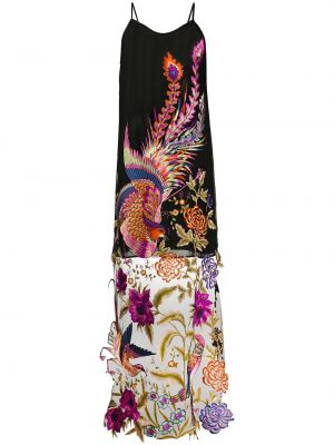 Κοκτέιλ φόρεμα με φτερά με σχέδιο Dolci Follie μαύρο