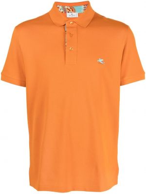 Поло тениска бродирана Etro оранжево