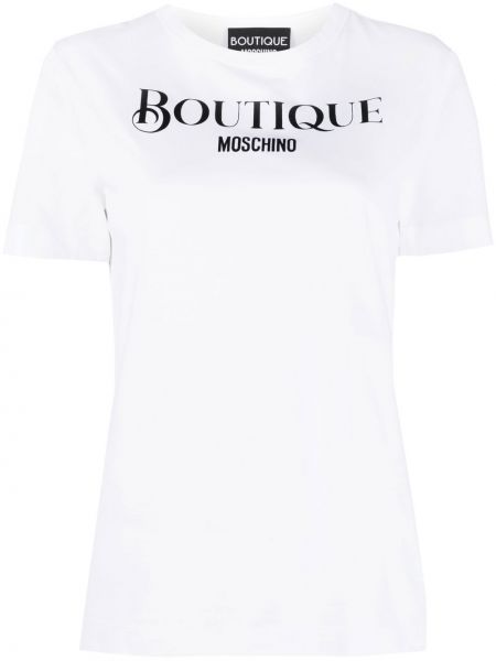 Raštuotas marškinėliai Boutique Moschino balta