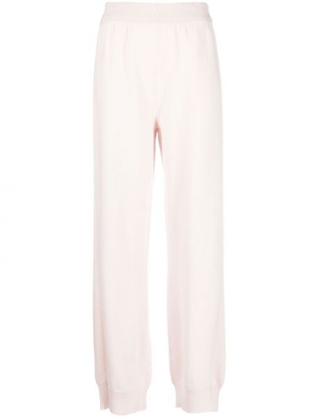Pletené rovné kalhoty Barrie růžové