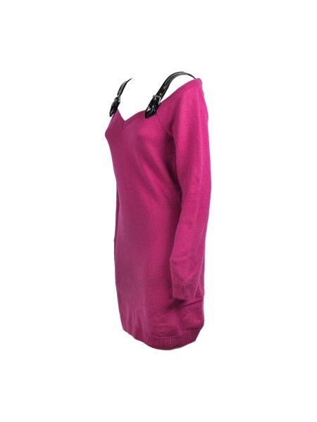 Dzianinowa sukienka mini Moschino różowa