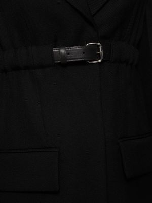 Vlněné kožené sako Alexander Wang černé