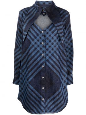 Sukienka koszulowa w kratkę Vivienne Westwood niebieska