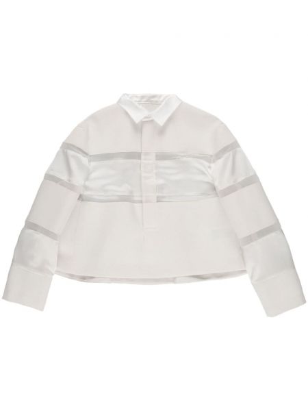 Прозрачна риза Sacai бяло