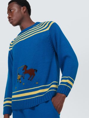 Вълнен пуловер Bode синьо