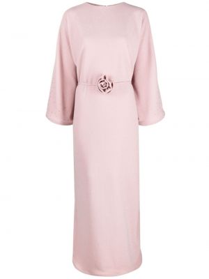 Virágos hosszú ruha Rayane Bacha rózsaszín