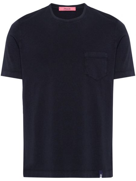 Kokvilnas t-krekls ar kabatām Drumohr zils