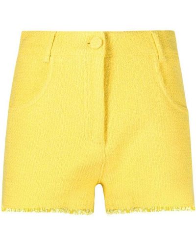Pantalones cortos con flecos de tweed Msgm amarillo