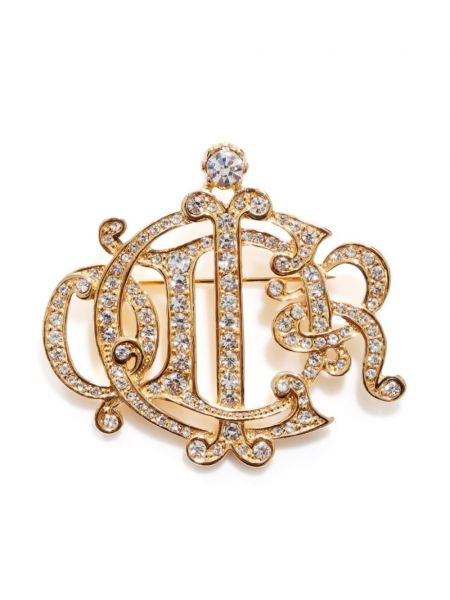 Брошка със златно покритие Christian Dior Pre-owned златисто