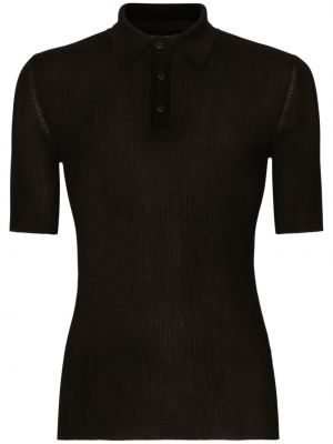 Polo majica z gumbi Dolce & Gabbana črna