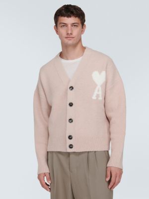 Cardigan in lana d'alpaca Ami Paris rosa