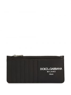 Кожено портмоне с принт Dolce & Gabbana черно