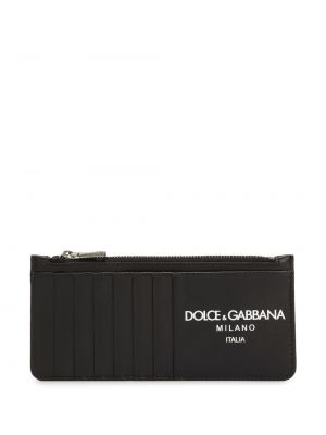 Kožená peňaženka s potlačou Dolce & Gabbana čierna