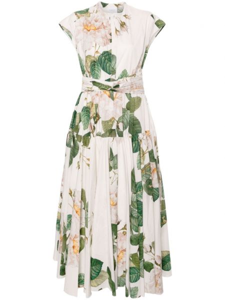 Pamučna maksi haljina s cvjetnim printom s printom Giambattista Valli bijela
