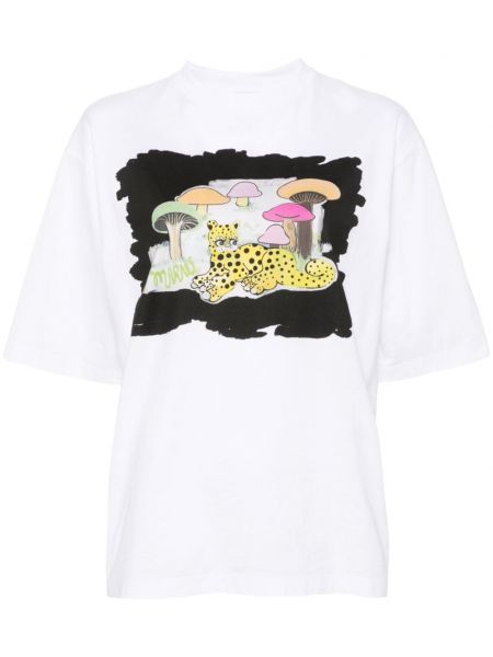 T-shirt aus baumwoll mit print Marni weiß