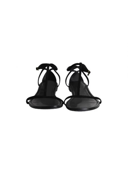 Sandały trekkingowe skórzane retro Yves Saint Laurent Vintage czarne